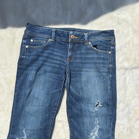 American Eagle Bootcut Stretch Jeans | Size 10 | Distressed Mid Rise Denim - Picture 3 of 11